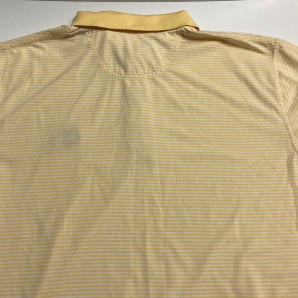 Cutter & Buck Yellow White Striped Men's PGA Golf Shirt Size XL DryTec Polyester - Picture 5 of 8